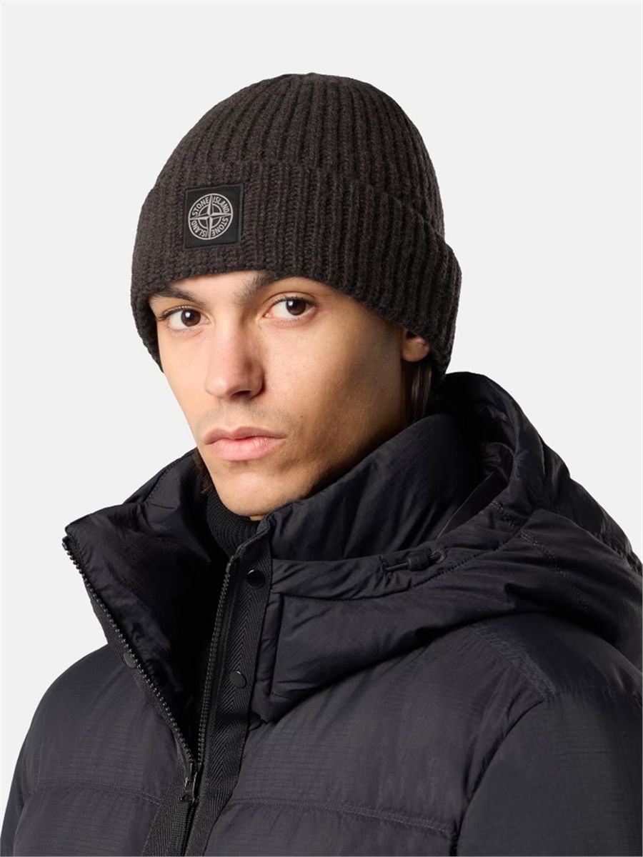 N100012 light rws geelong wool beanie-STONE ISLAND-Verso