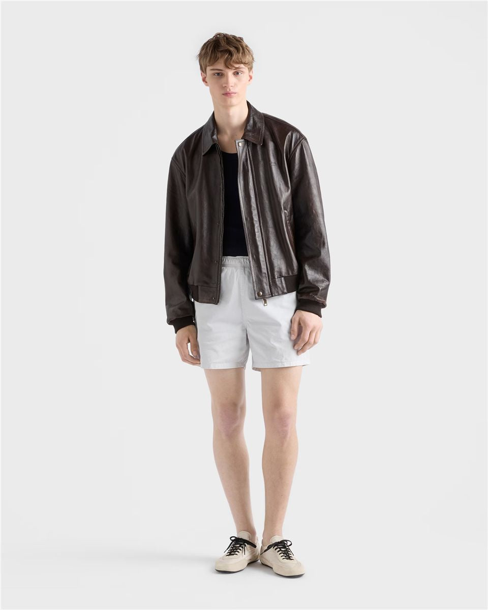 Nappa leather bomber jacket-PRADA-Verso