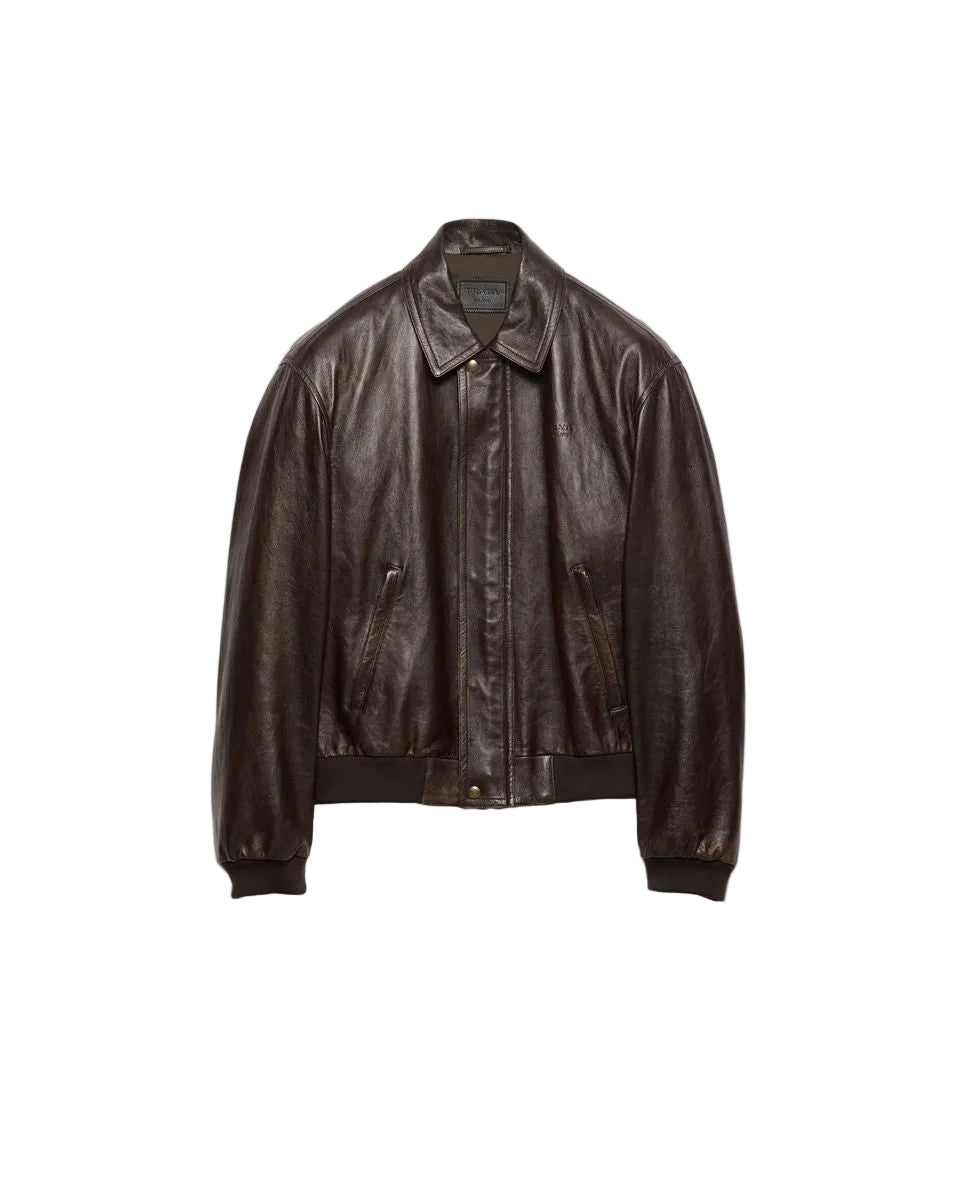 Nappa leather bomber jacket-PRADA-309507-50-Verso