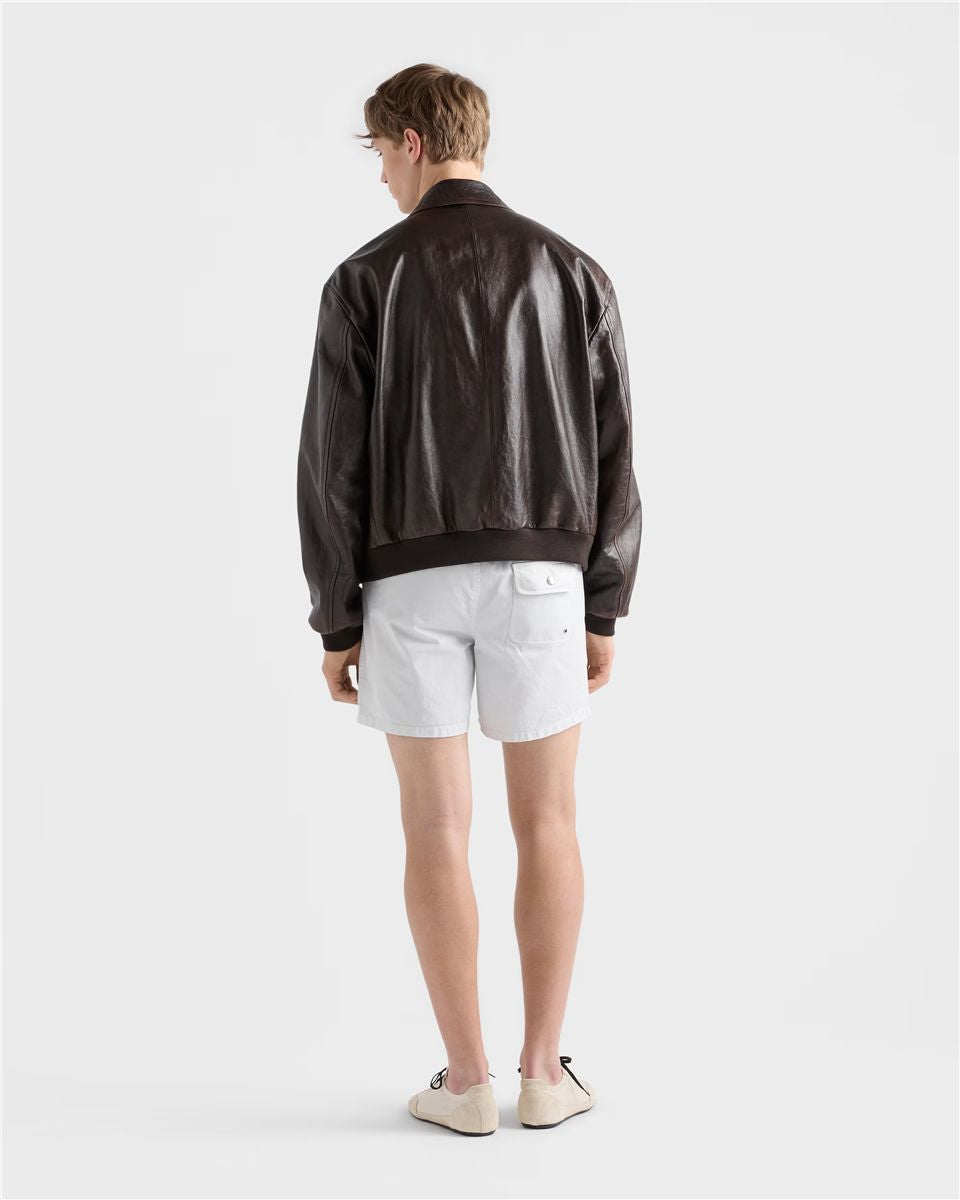Nappa leather bomber jacket-PRADA-Verso