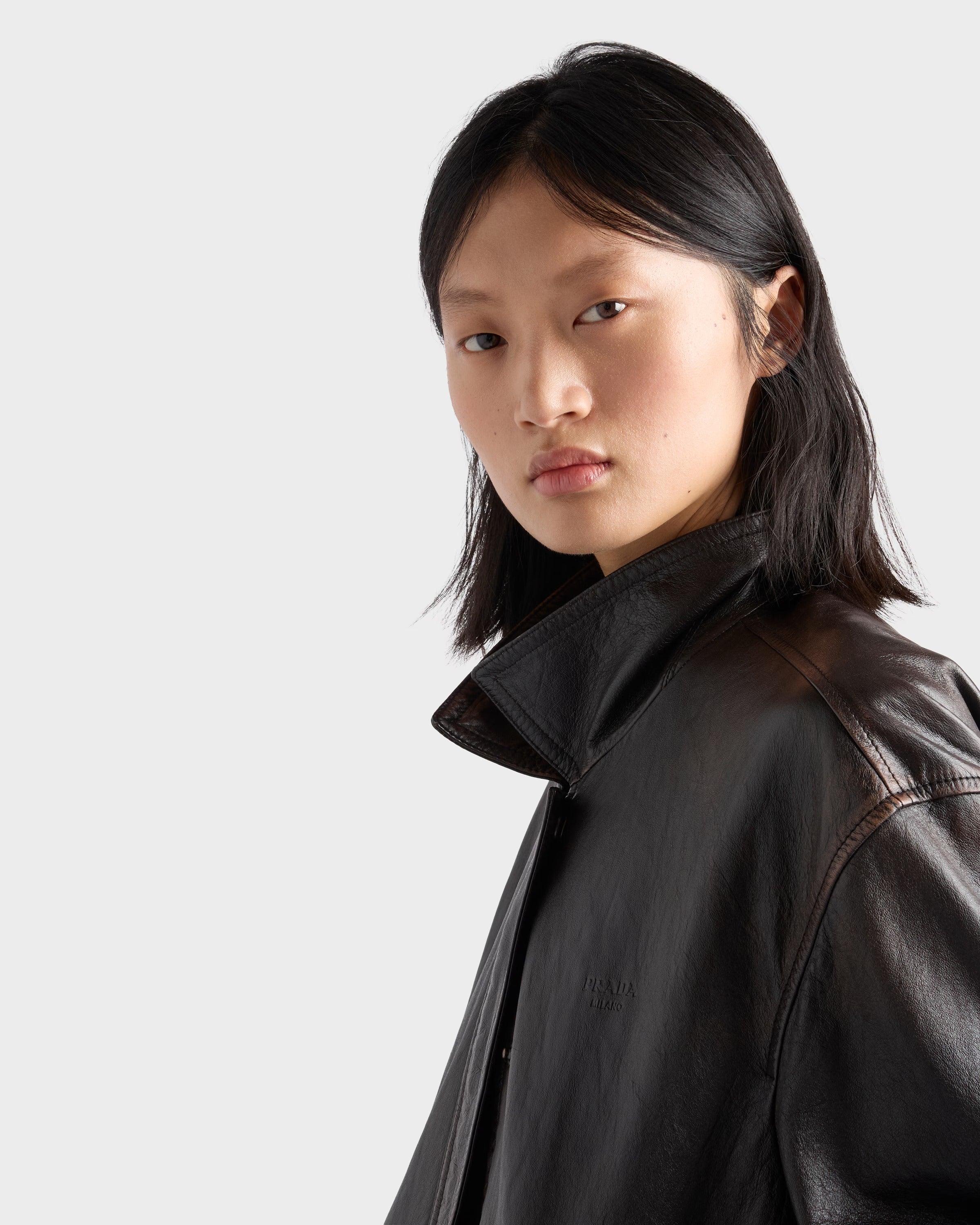 Nappa leather jacket-PRADA-Verso