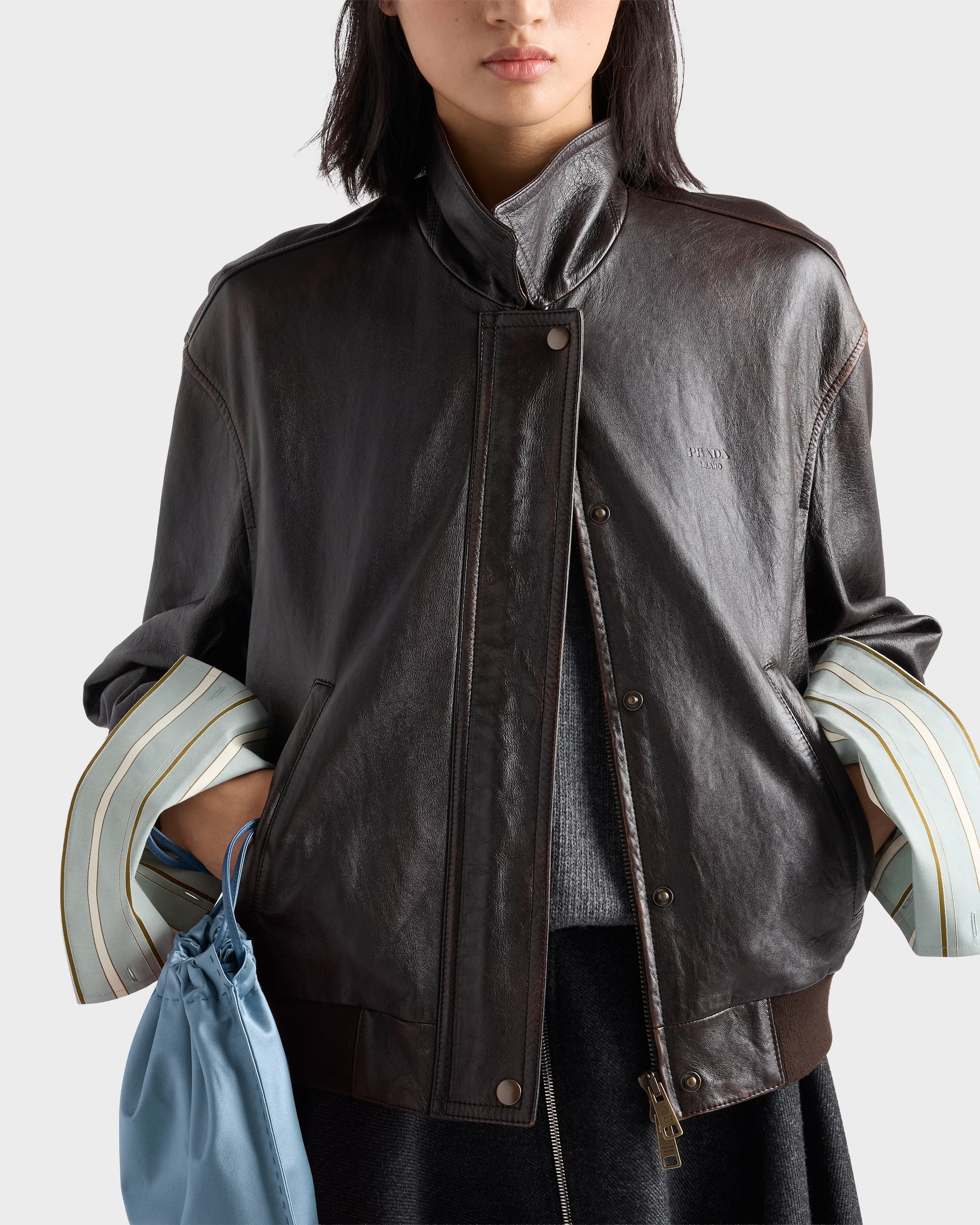 Nappa leather jacket-PRADA-Verso