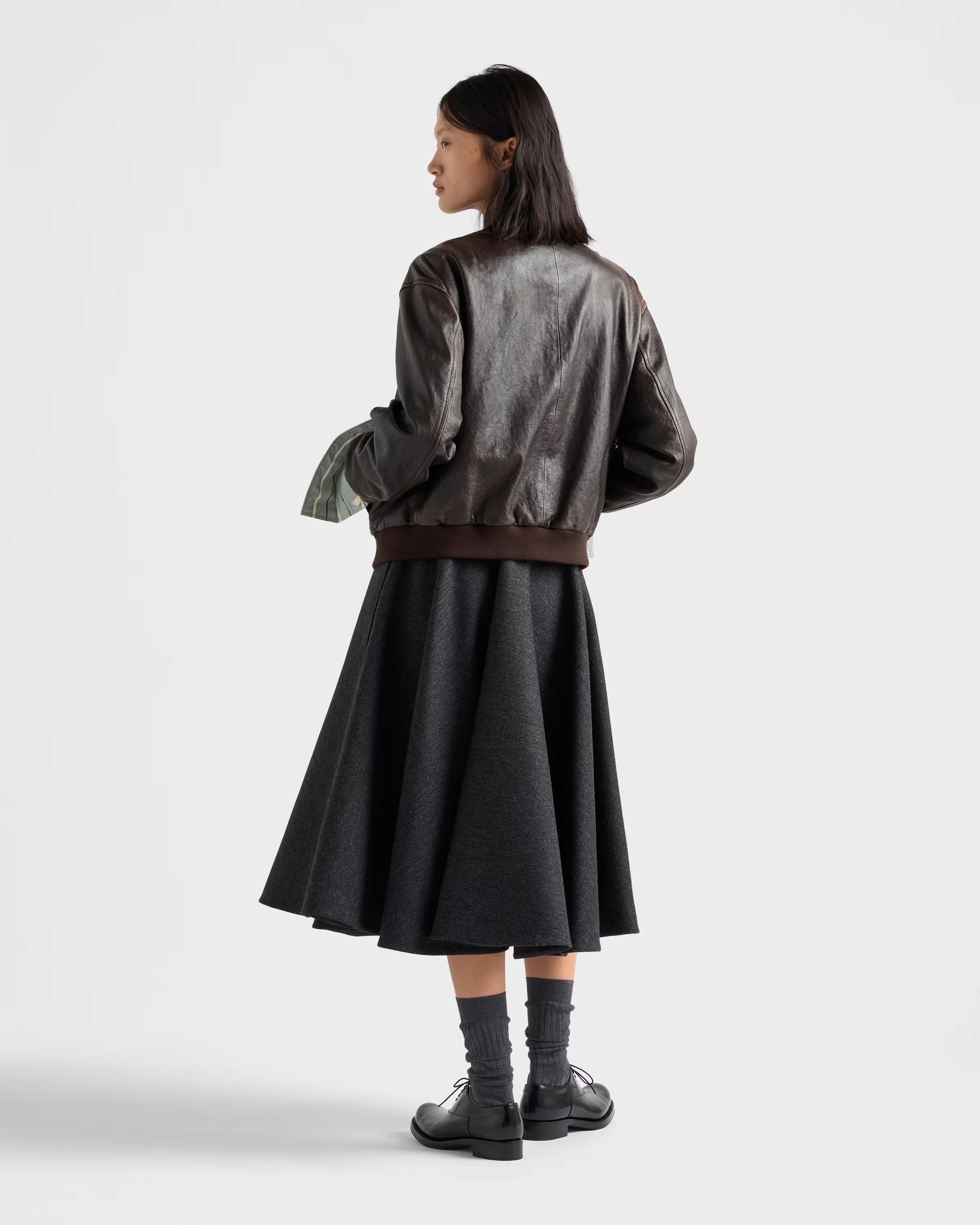 Nappa leather jacket-PRADA-Verso