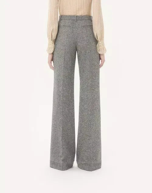 Natté Buttoned Weave Trousers-VALENTINO-Verso