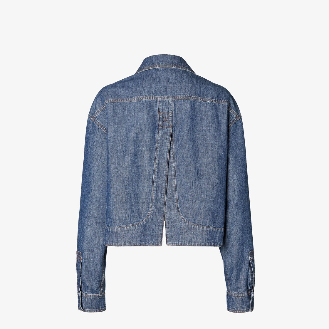 Navy blue chambray jacket-FENDI-Verso