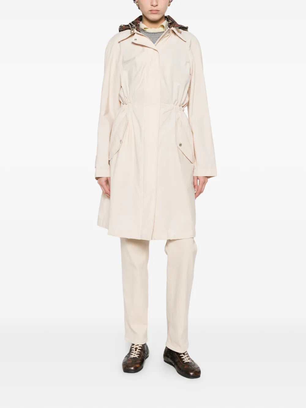 Newbury check hooded parka coat-BURBERRY-Verso