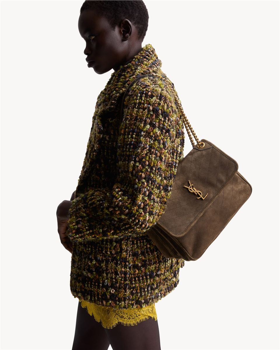 Niki tripouch in suede-SAINT LAURENT-Verso
