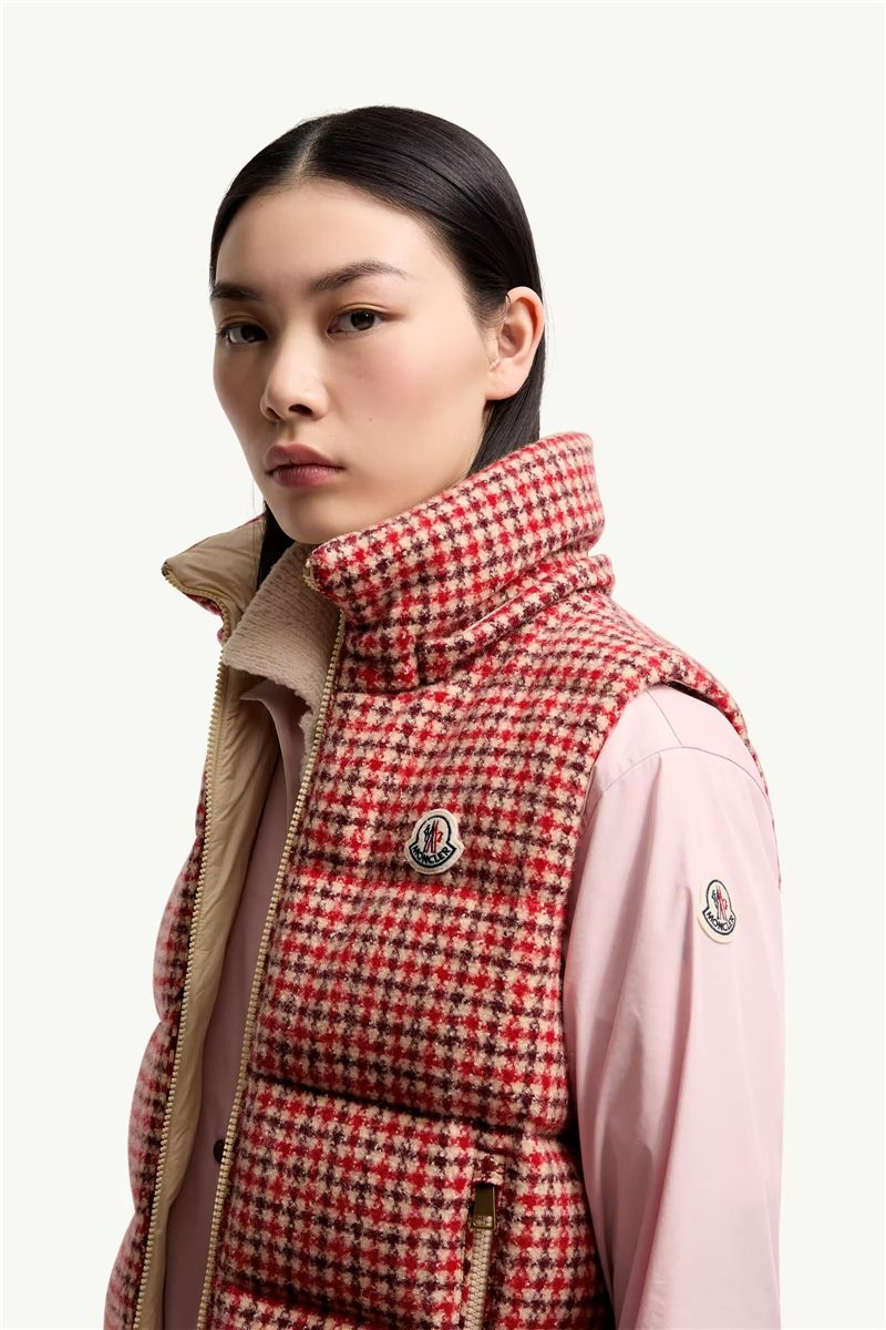 Niverolle houndstooth wool blend down gilet-MONCLER-Verso