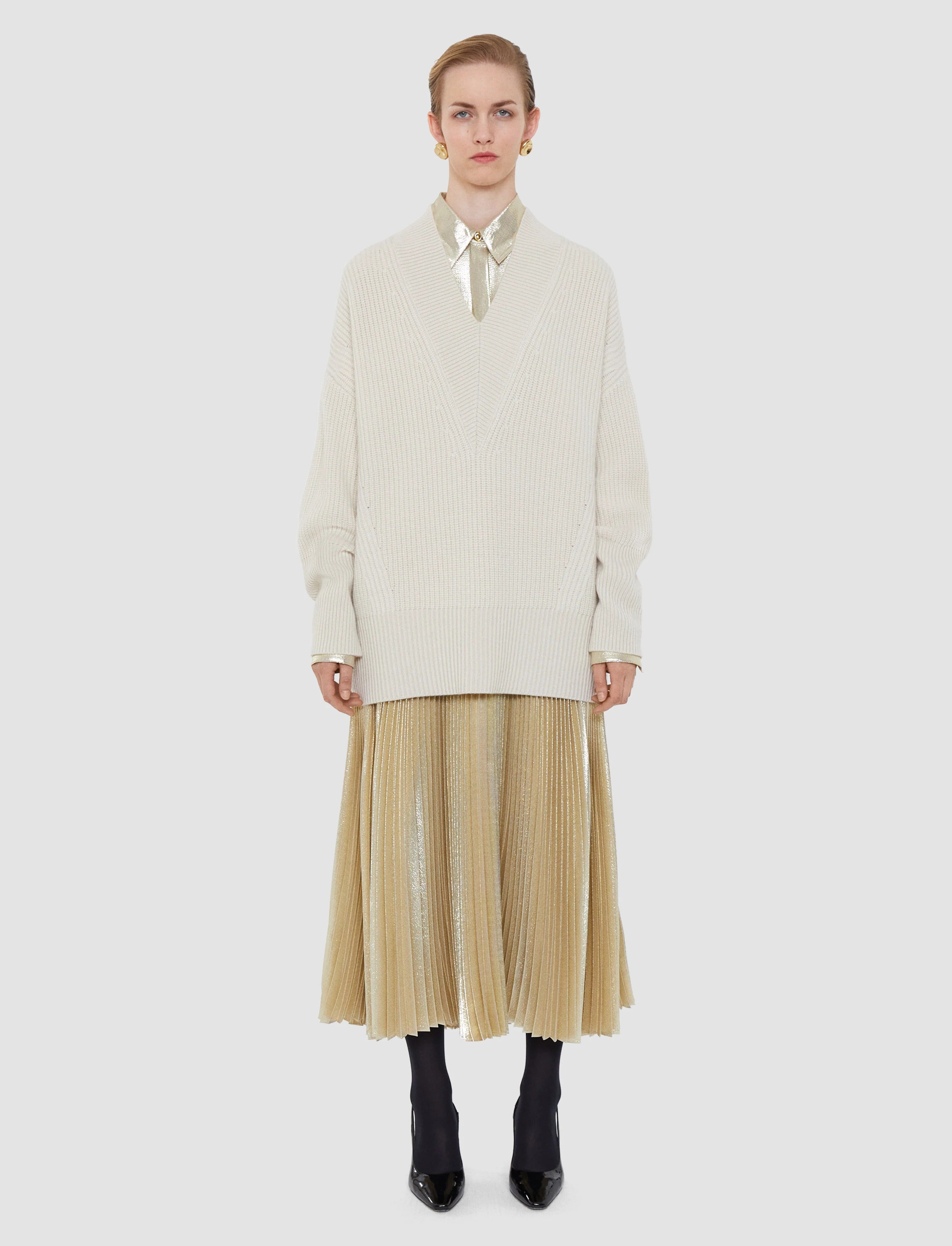 Noel fisherman rib cashmere jumper-JOSEPH-Verso