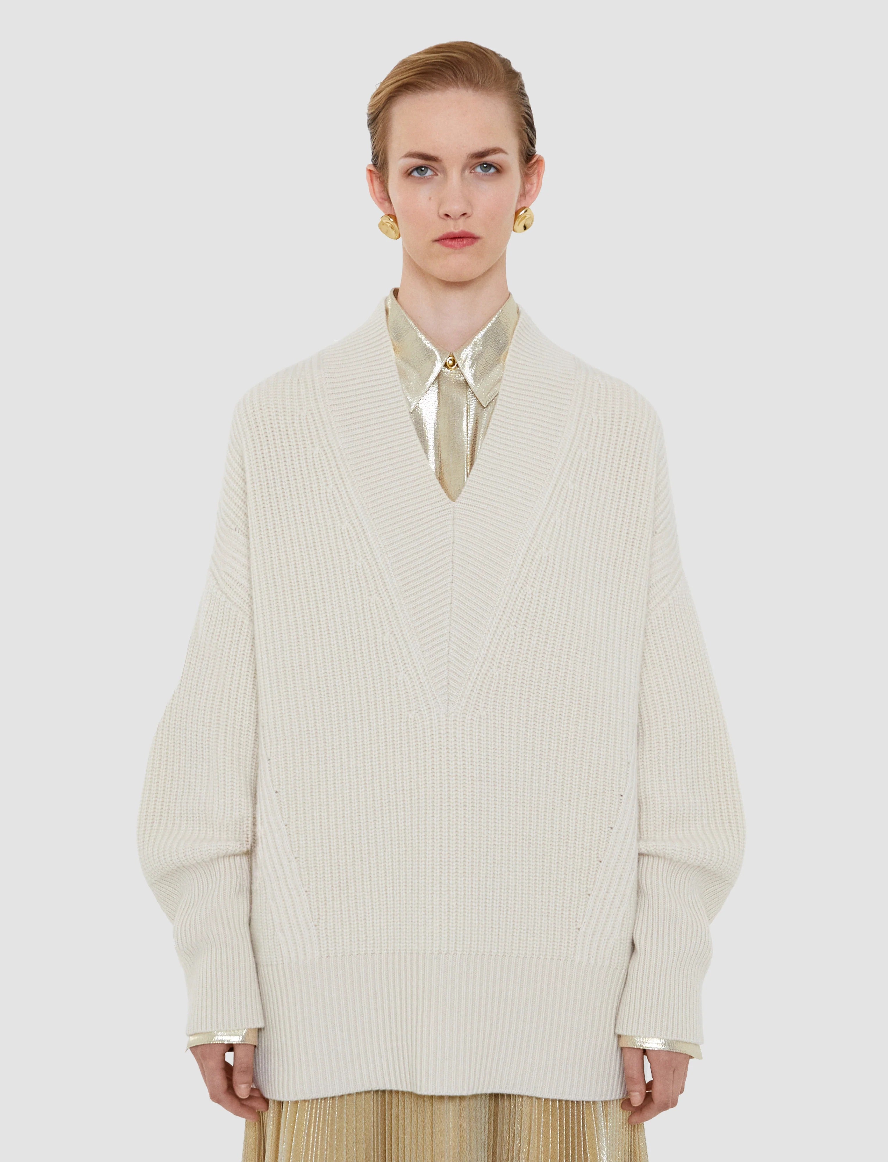 Noel fisherman rib cashmere jumper-JOSEPH-Verso