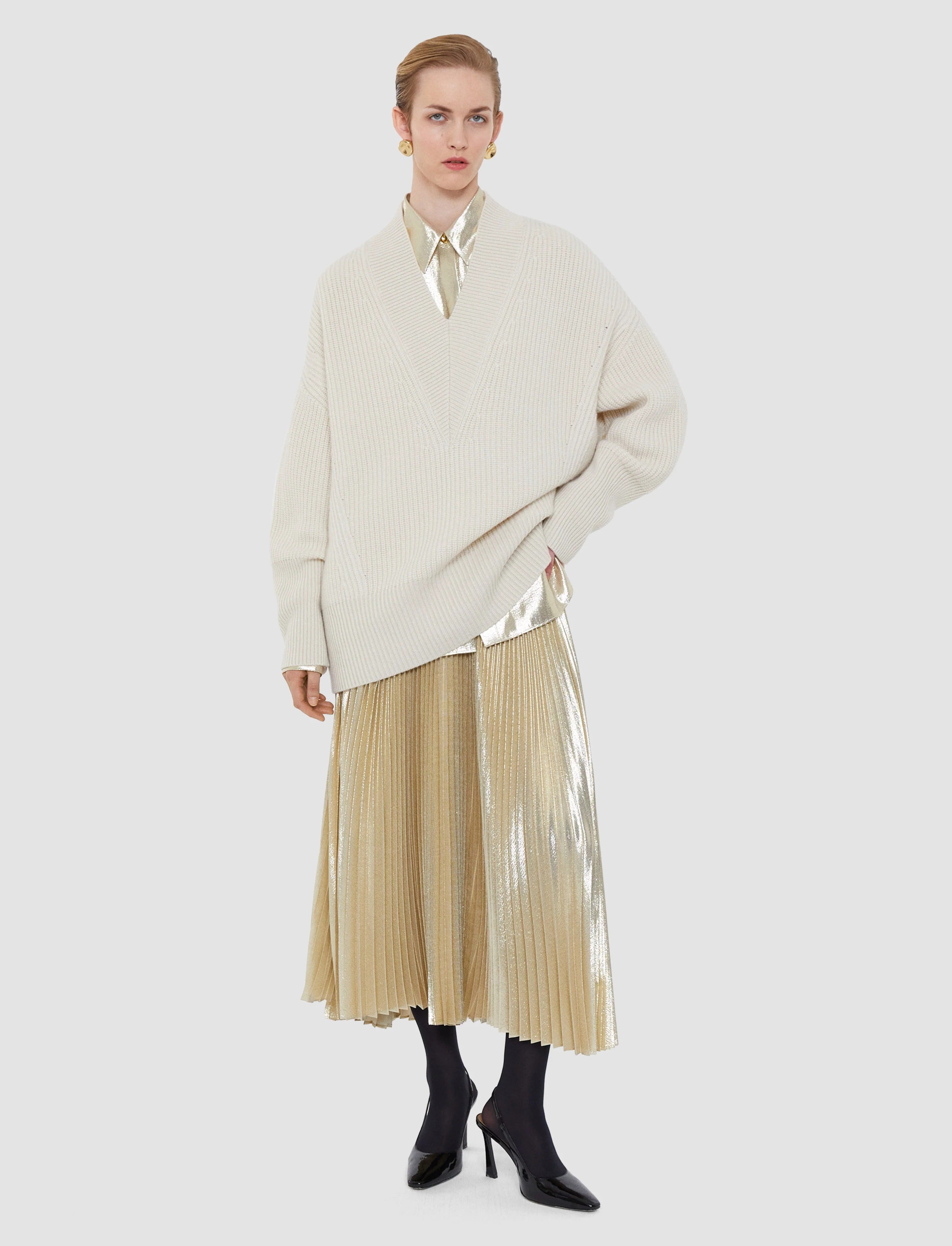 Noel fisherman rib cashmere jumper-JOSEPH-Verso