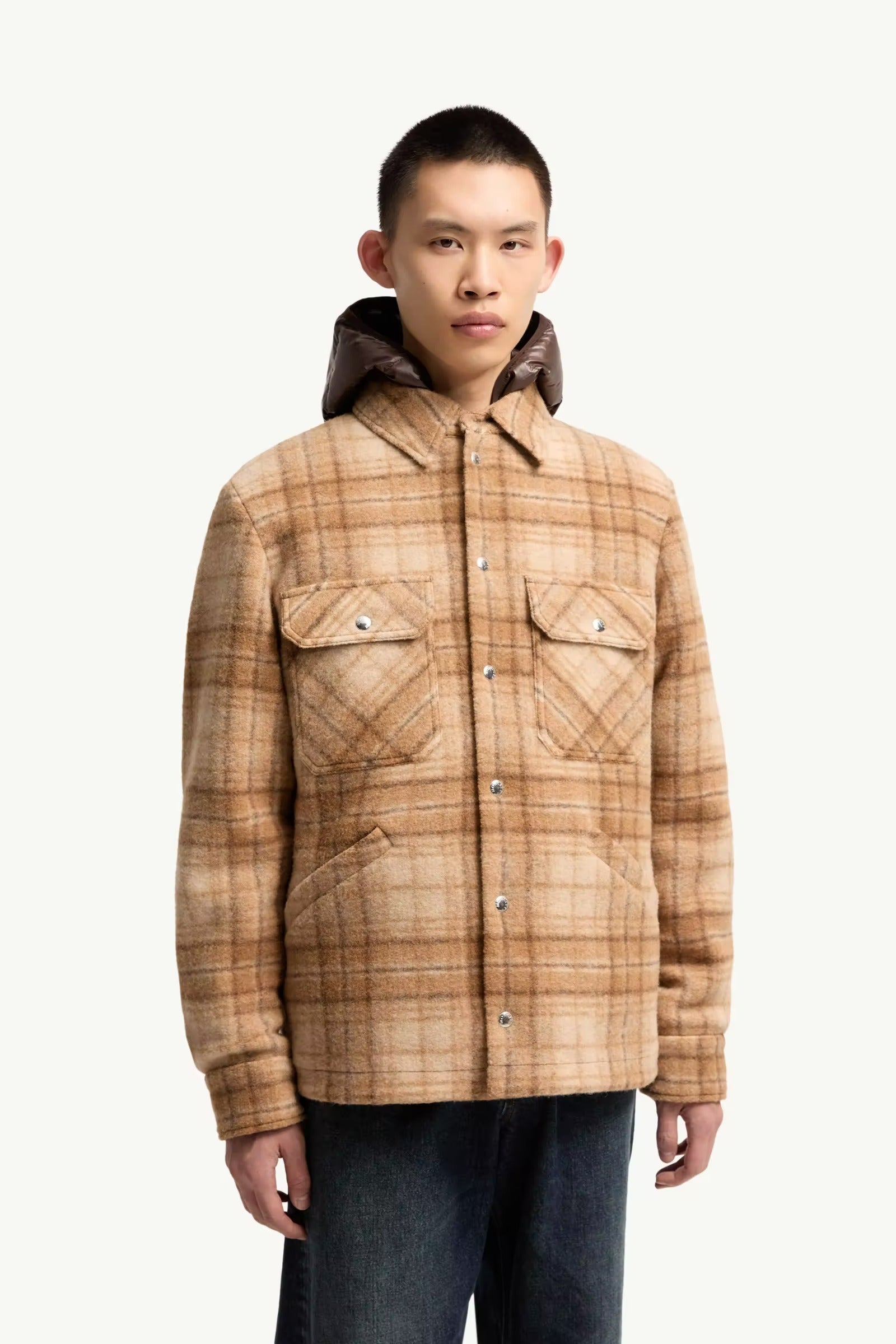 Nyvalin 3-in-1 hooded flannel down jacket-MONCLER-Verso