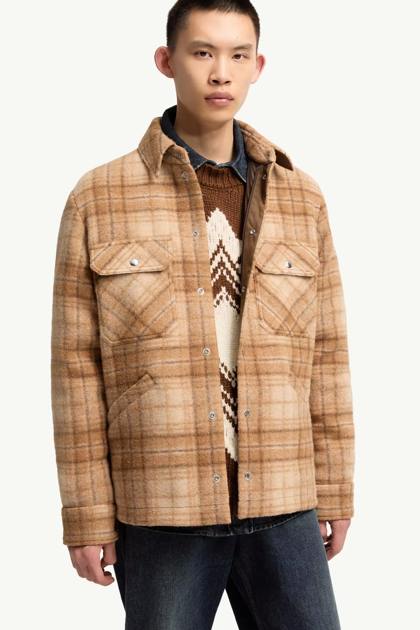 Nyvalin 3-in-1 hooded flannel down jacket-MONCLER-Verso