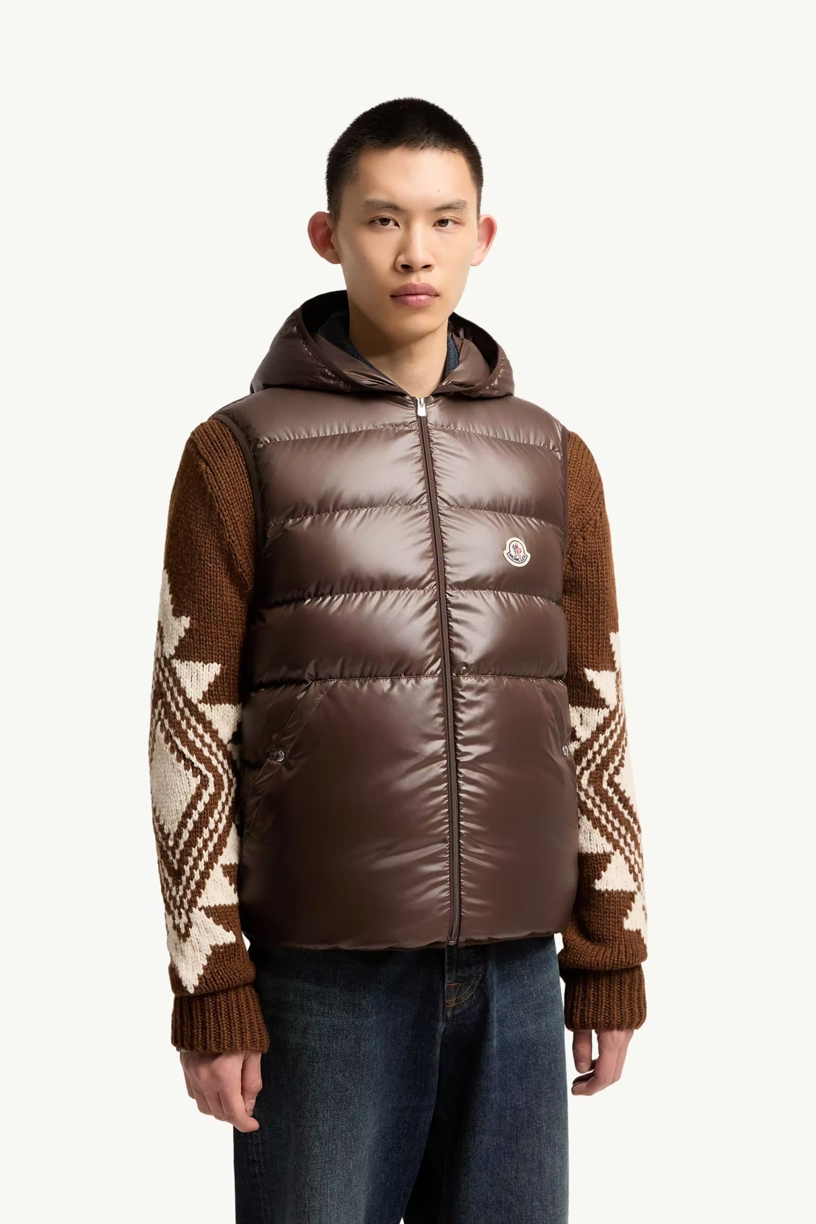Nyvalin 3-in-1 hooded flannel down jacket-MONCLER-Verso