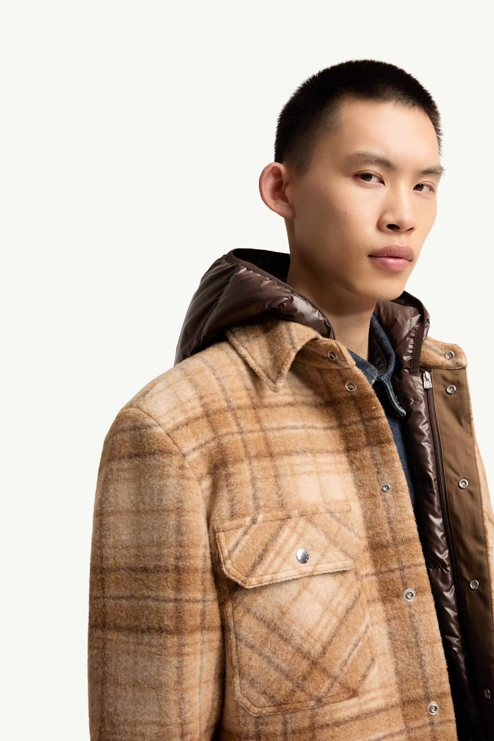 Nyvalin 3-in-1 hooded flannel down jacket-MONCLER-Verso