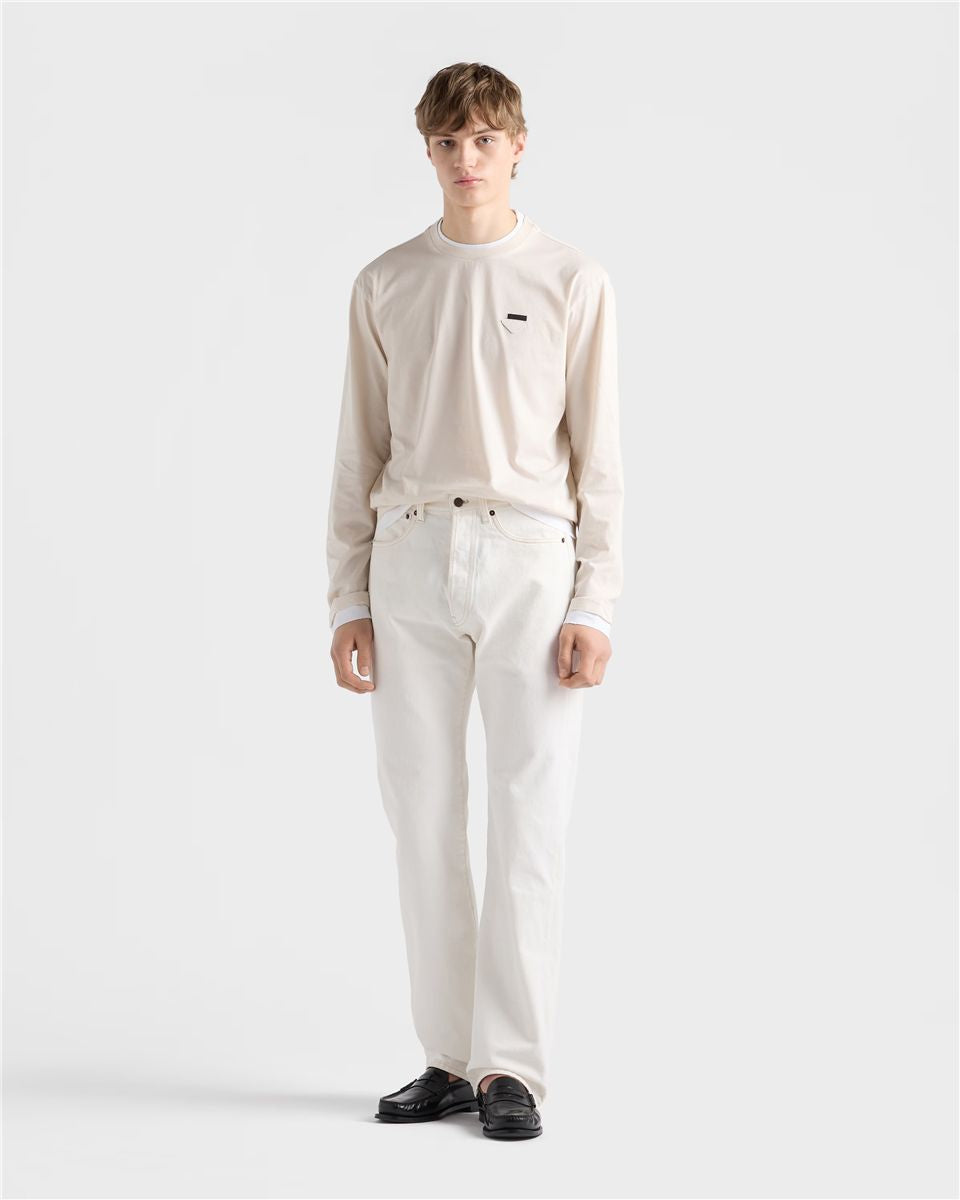 Old denim five-pocket jeans-PRADA-Verso