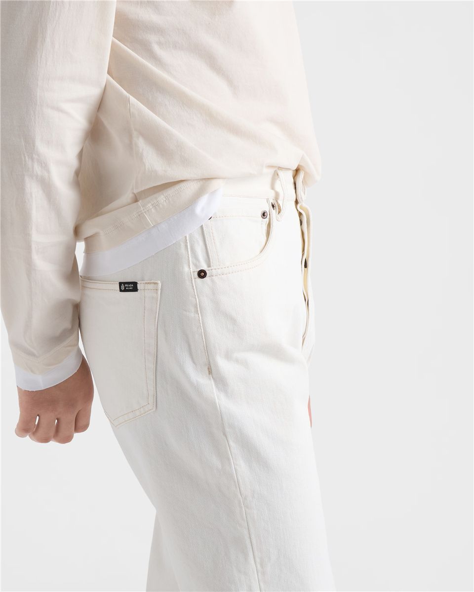 Old denim five-pocket jeans-PRADA-Verso