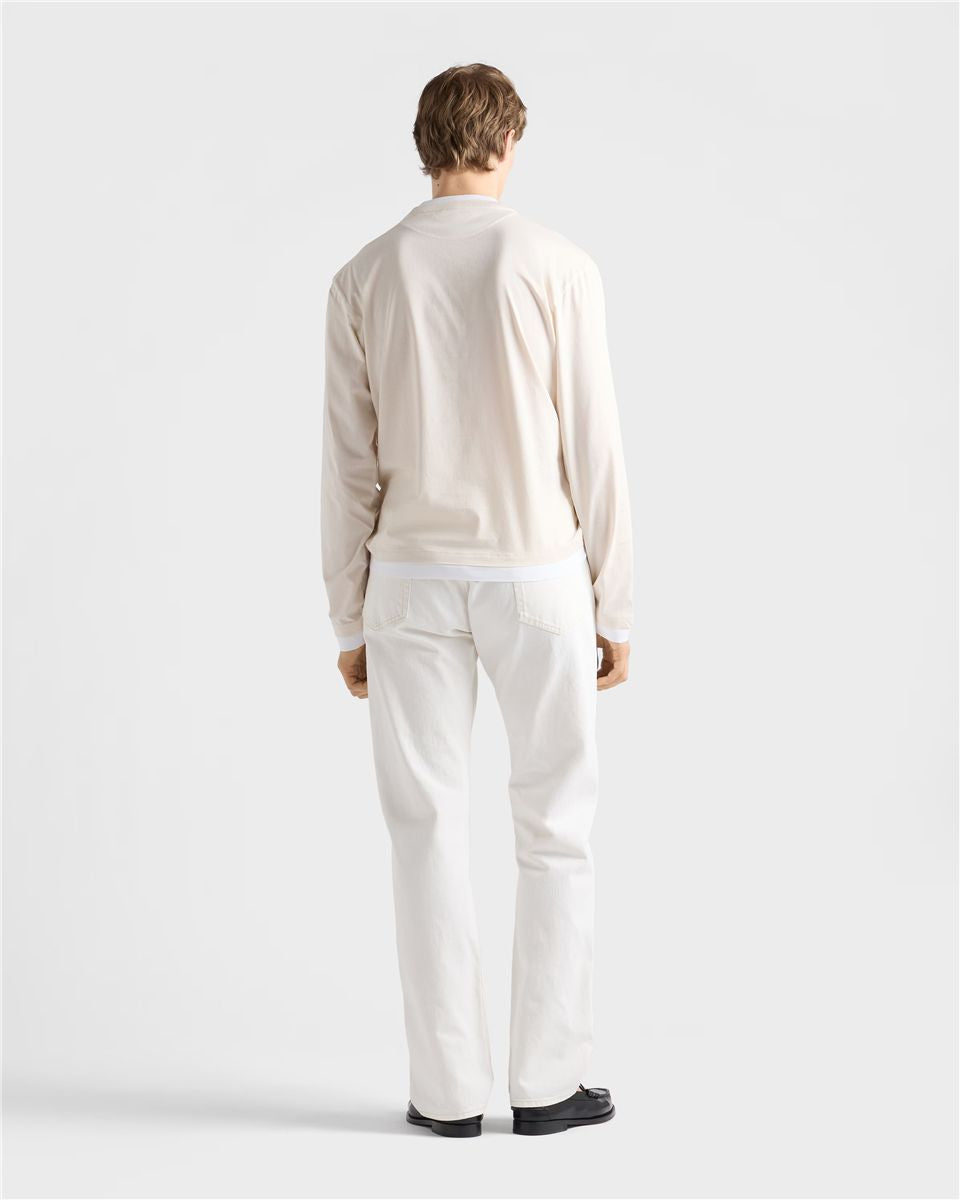 Old denim five-pocket jeans-PRADA-Verso