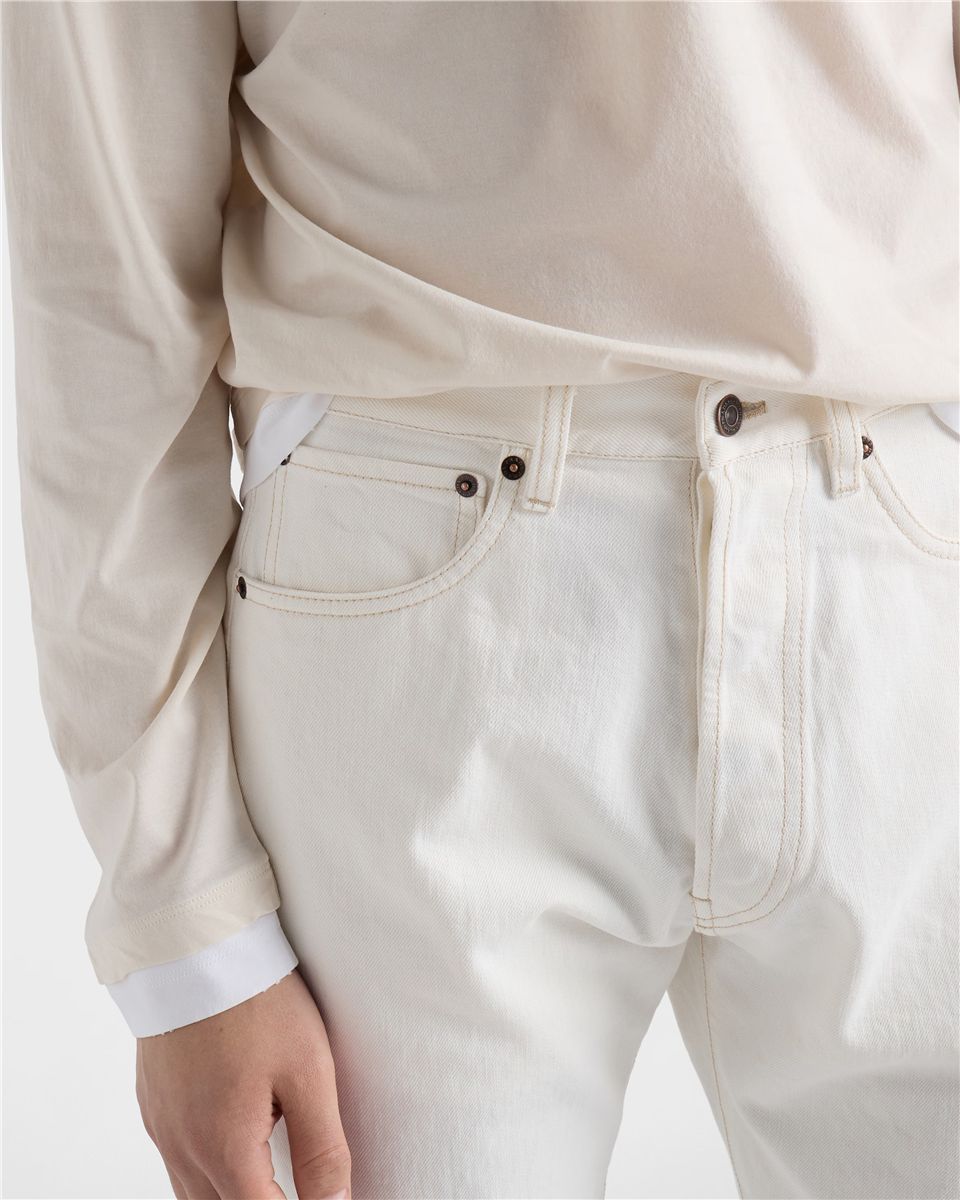 Old denim five-pocket jeans-PRADA-Verso