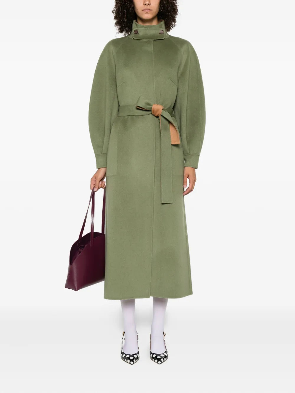 Olympia balloon-sleeve belted coat-ALICIA AUDREY-Verso