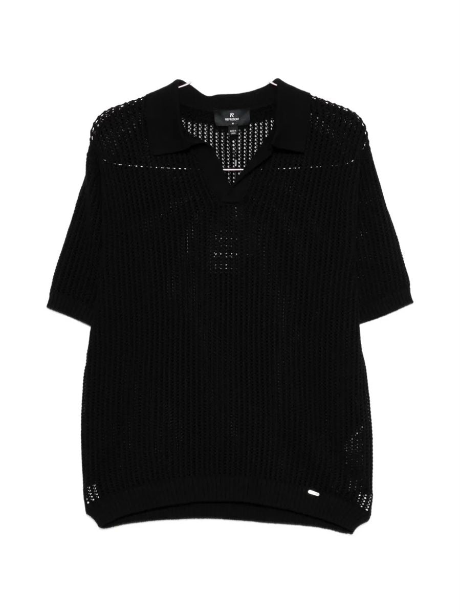 Open-knit polo shirt-REPRESENT-307459-S-Verso