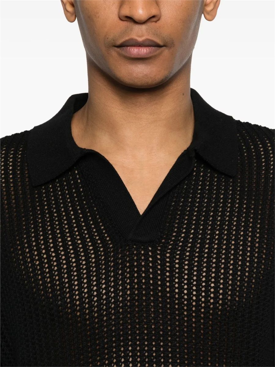 Open-knit Polo Shirt