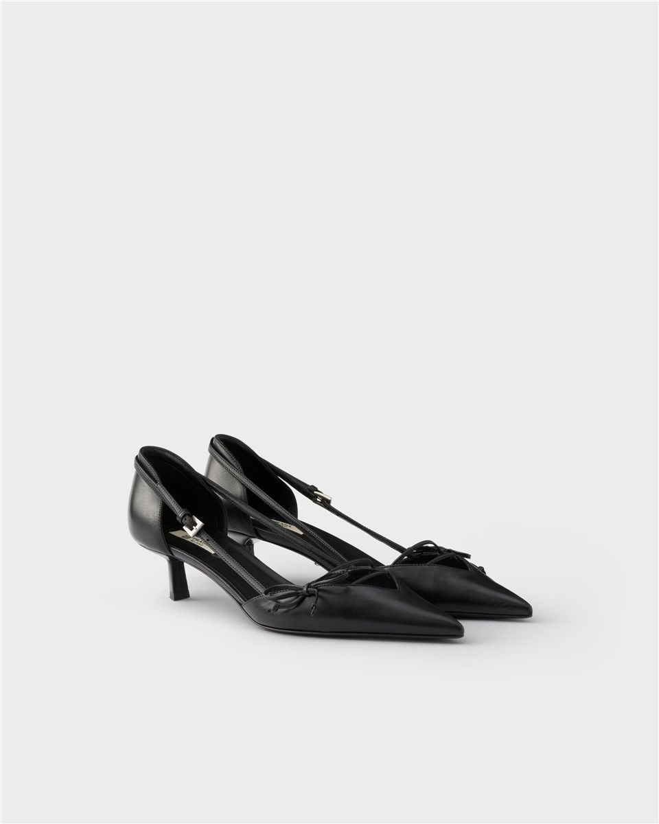 Open-side leather pumps-PRADA-Verso