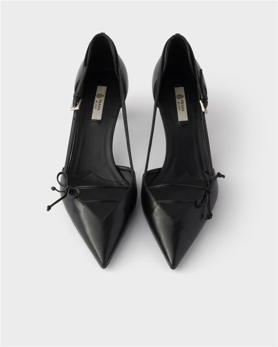 Open-side leather pumps-PRADA-Verso