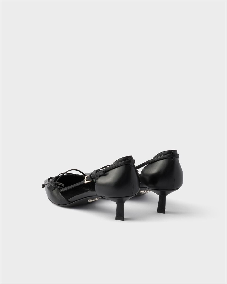 Open-side leather pumps-PRADA-Verso