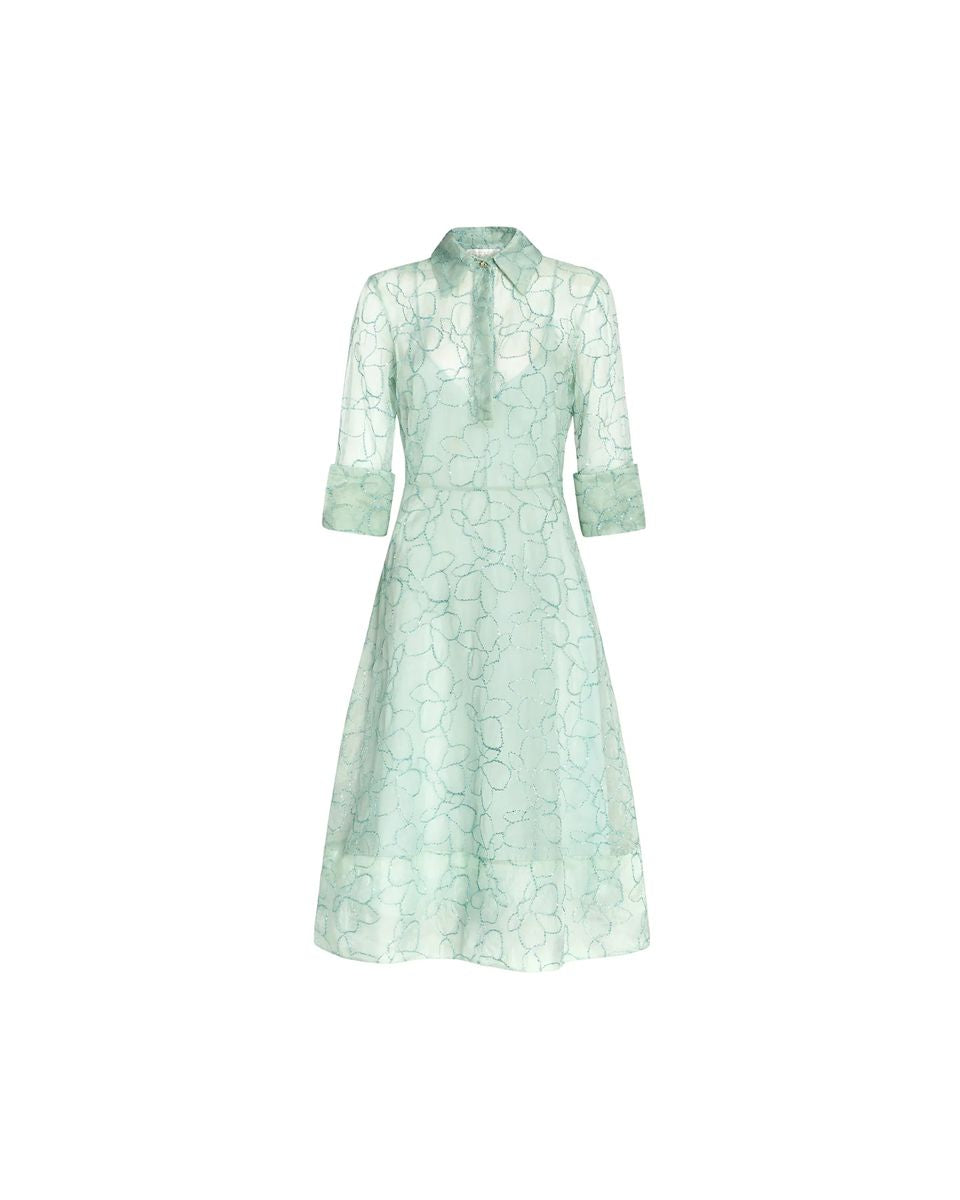 Orchid-embroidered organza dress-GENNY-Verso