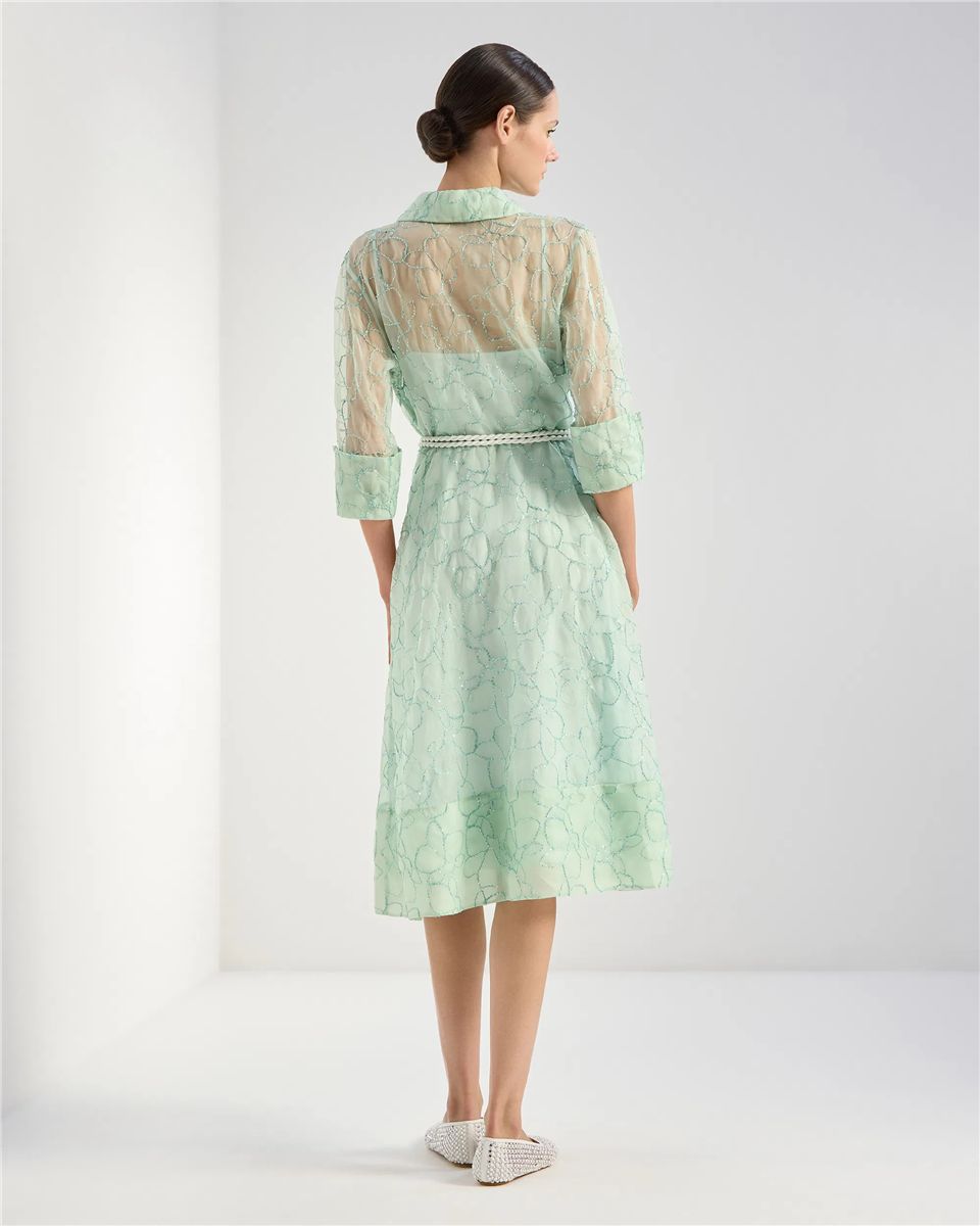 Orchid-embroidered organza dress-GENNY-Verso