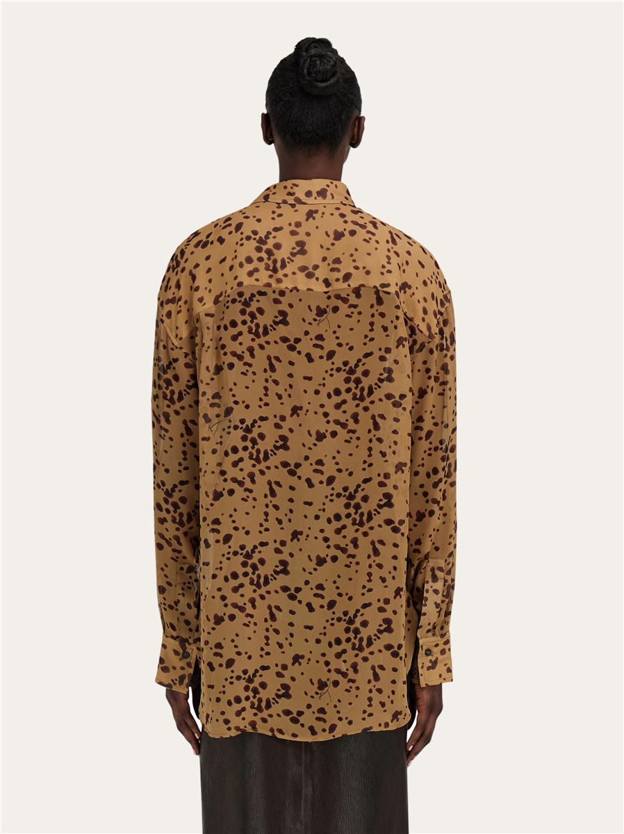 Orchid print georgette blouse-FERRAGAMO-Verso