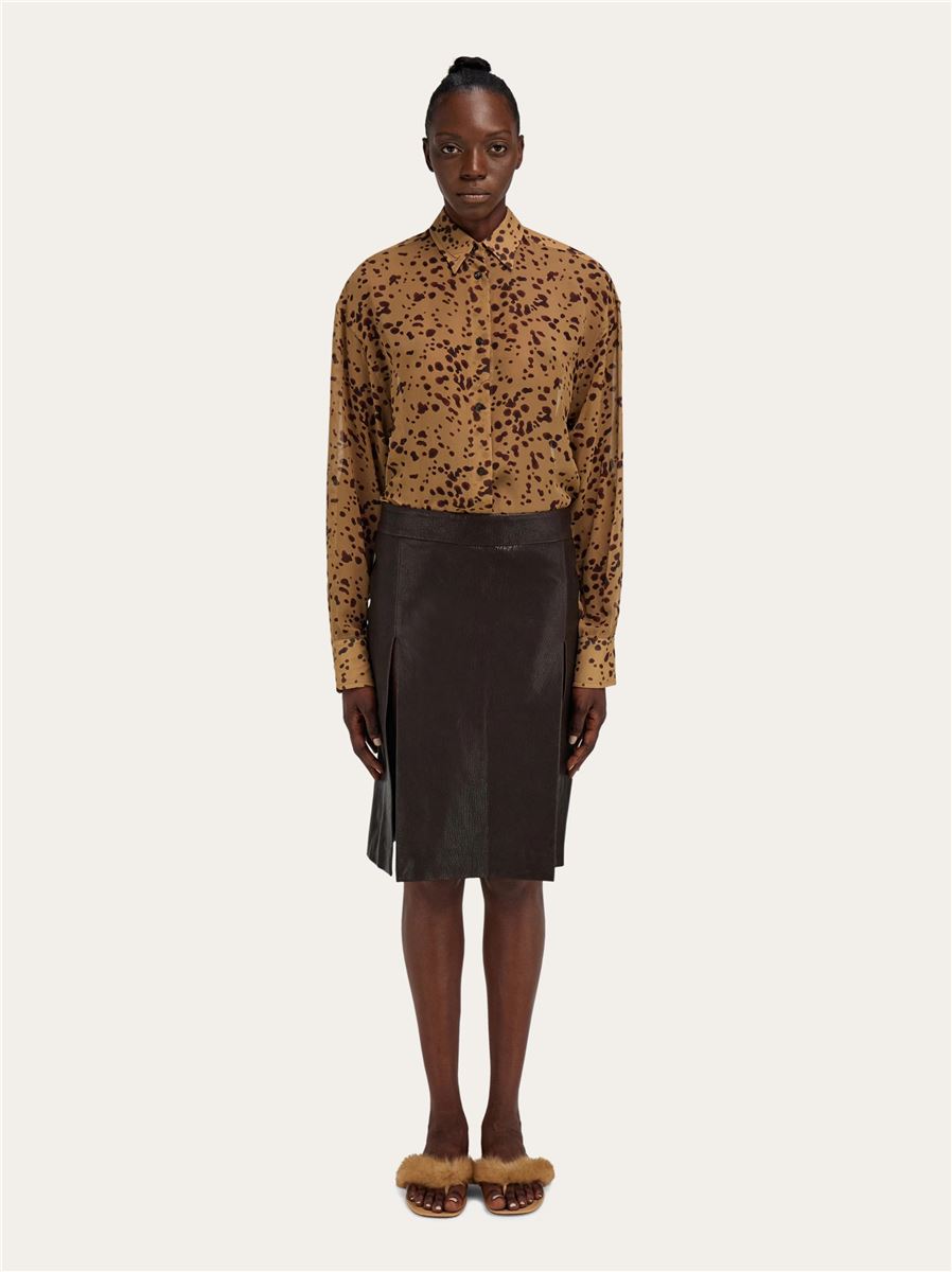 Orchid print georgette blouse-FERRAGAMO-Verso