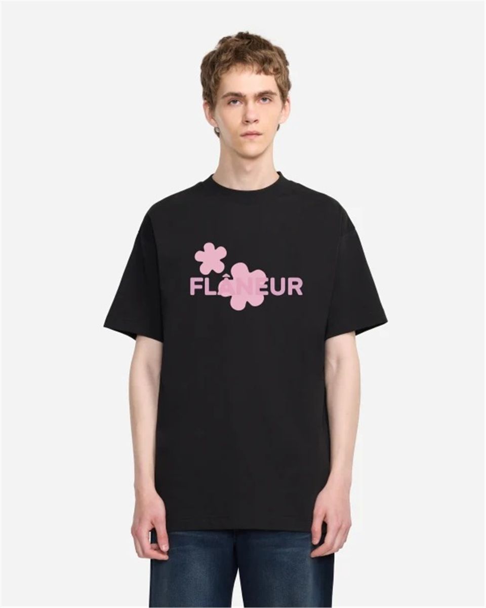 Organic flower t-shirt-FLÂNEUR-Verso