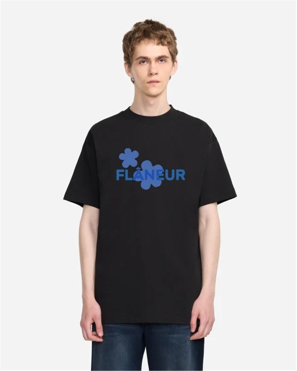 Organic flower t-shirt-FLÂNEUR-Verso