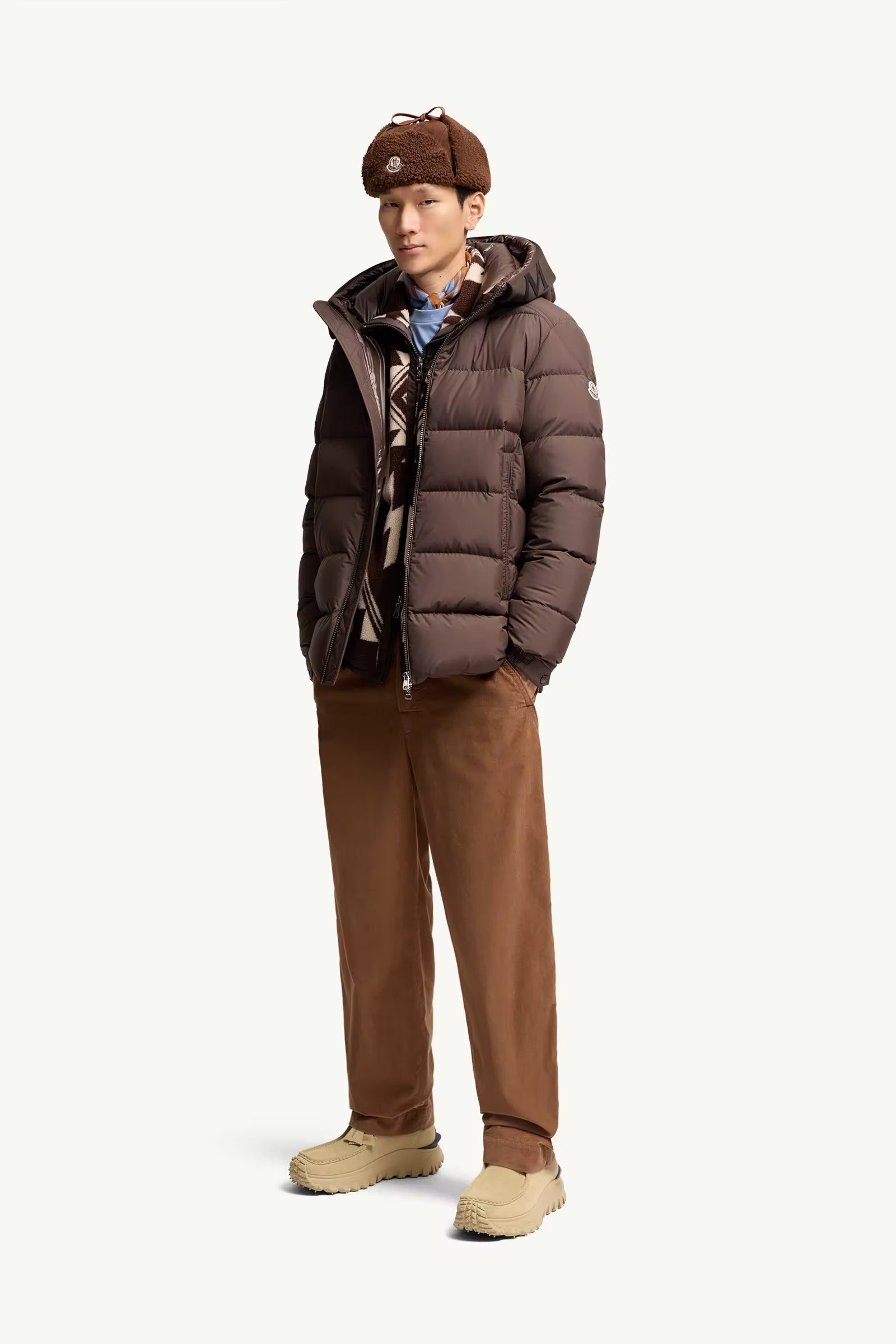 Orvelle hooded mid-length down jacket-MONCLER-Verso