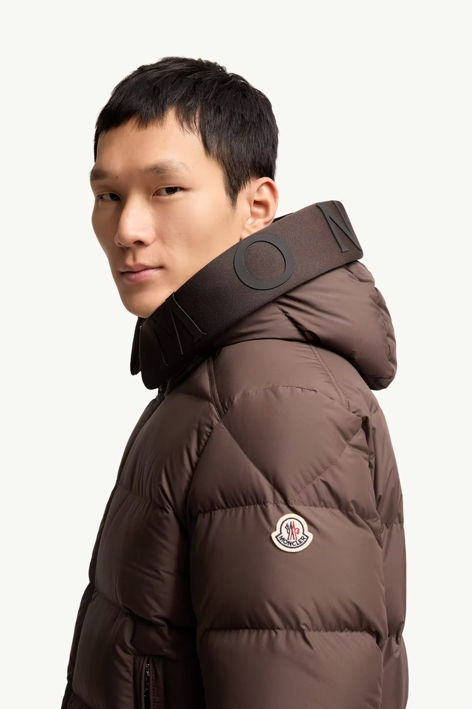 Orvelle hooded mid-length down jacket-MONCLER-Verso
