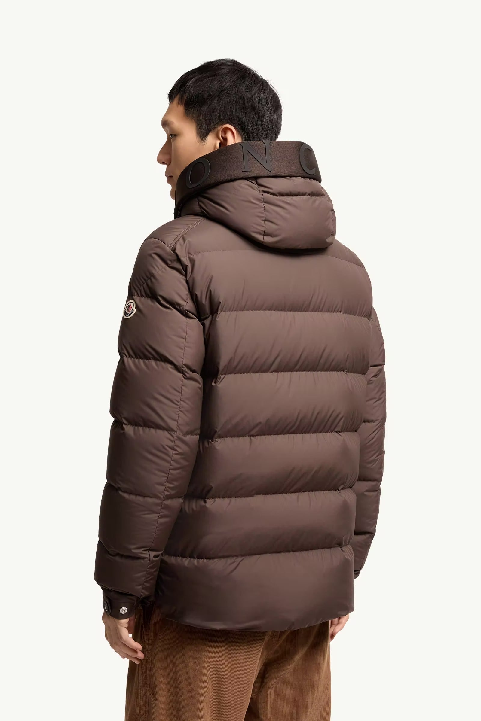 Orvelle hooded mid-length down jacket-MONCLER-Verso