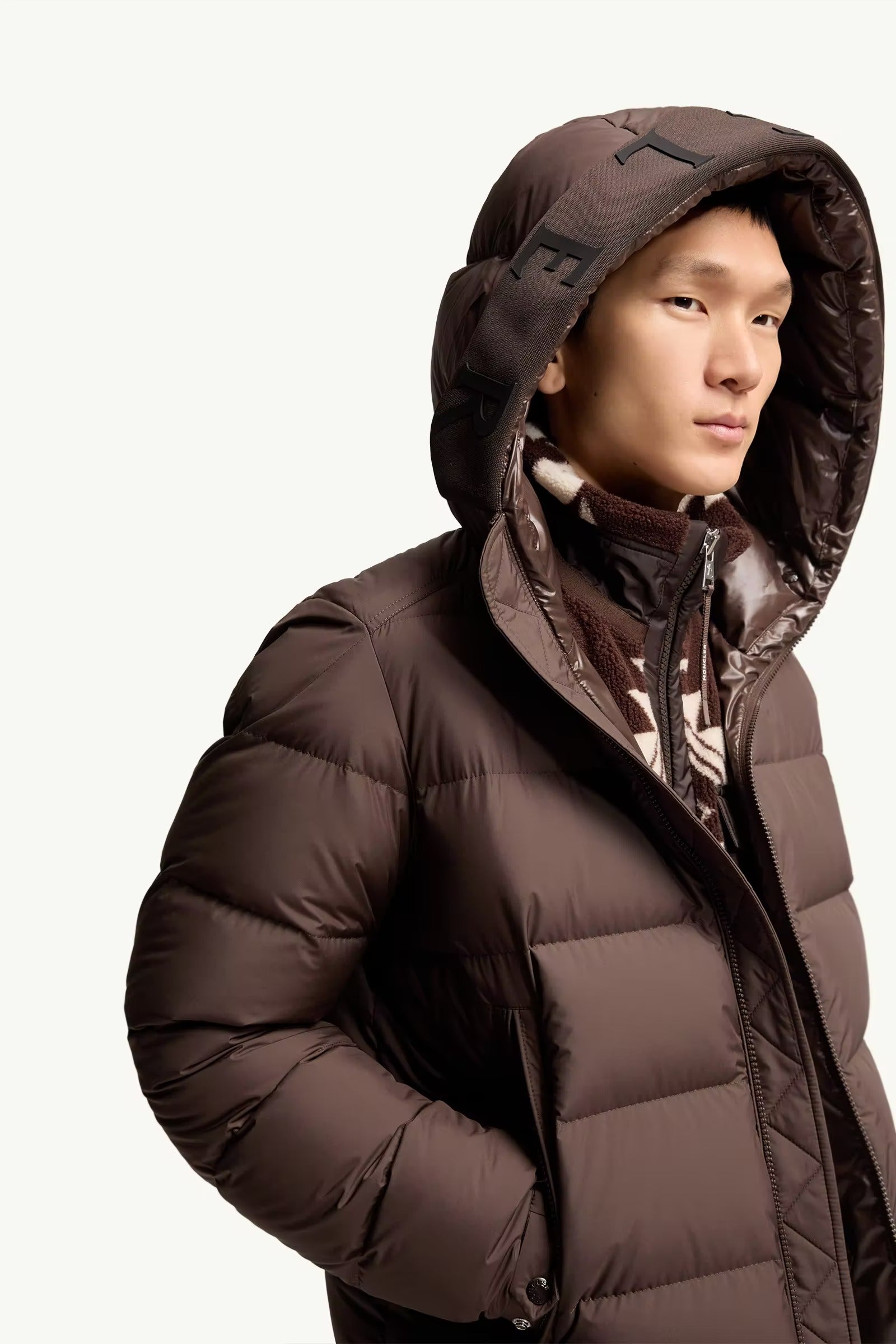 Orvelle hooded mid-length down jacket-MONCLER-Verso