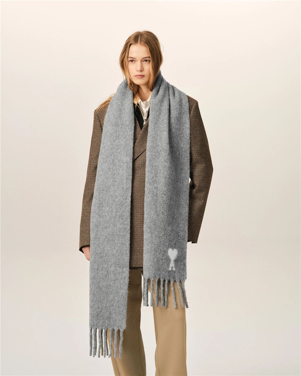 Oversize scarf in alpaca and pure wool.-AMI-Verso