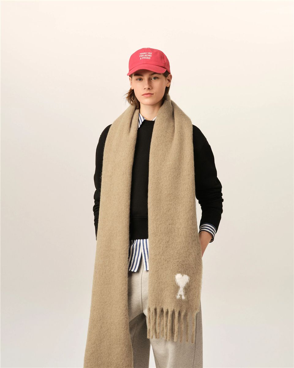 Oversize scarf in alpaca and pure wool.-AMI-Verso