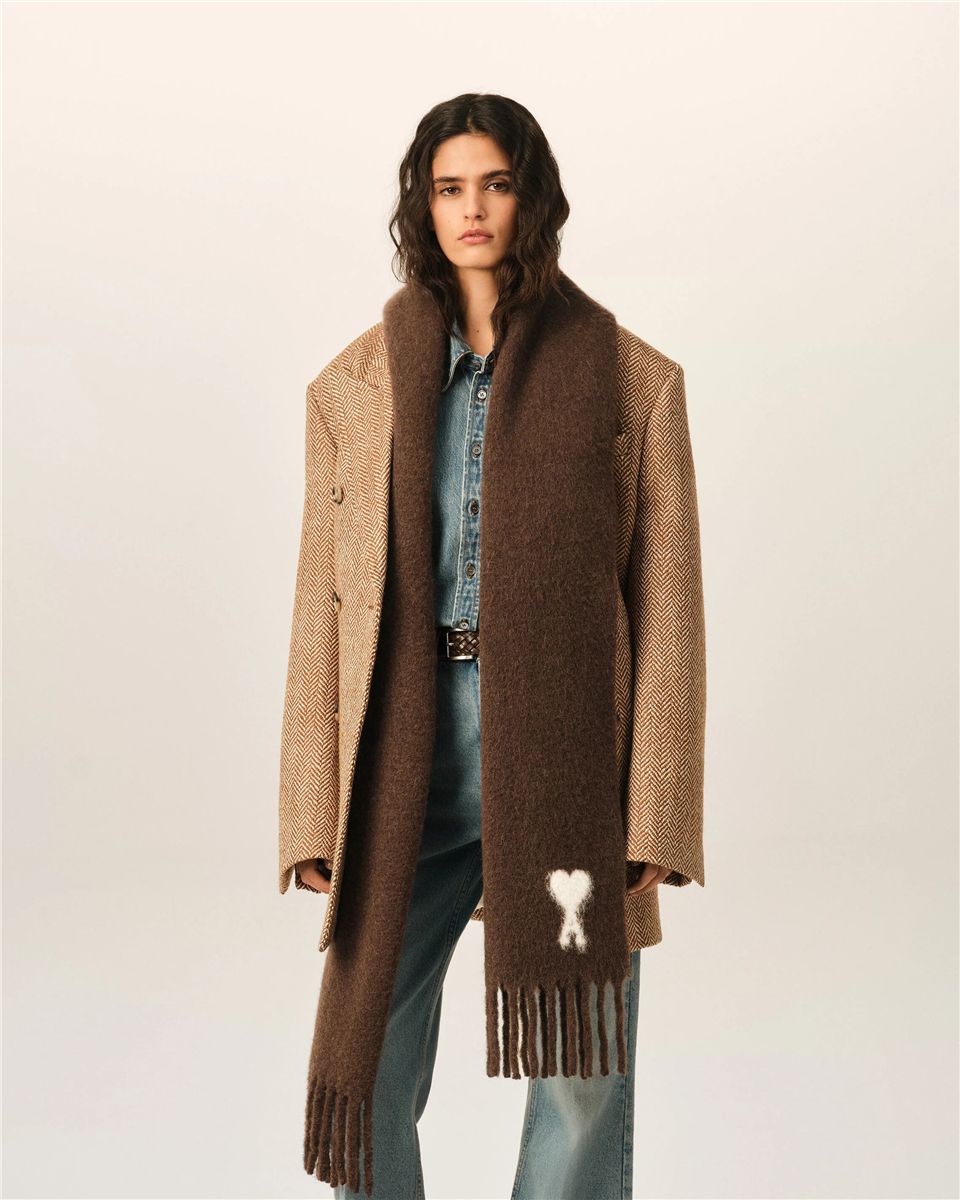 Oversize scarf in alpaca and pure wool.-AMI-Verso