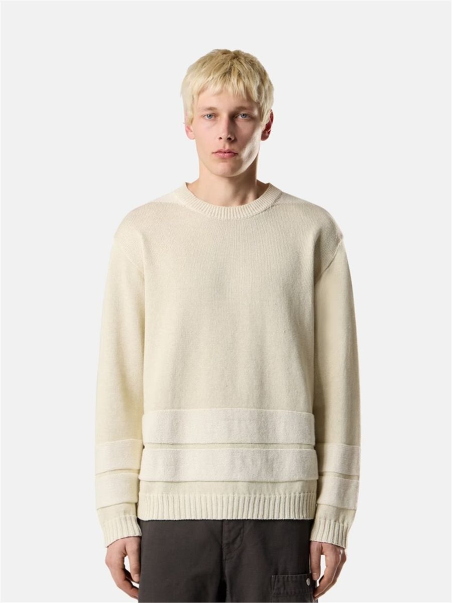 Oversized-fit crewneck jumper with stone island marina print-STONE ISLAND-Verso
