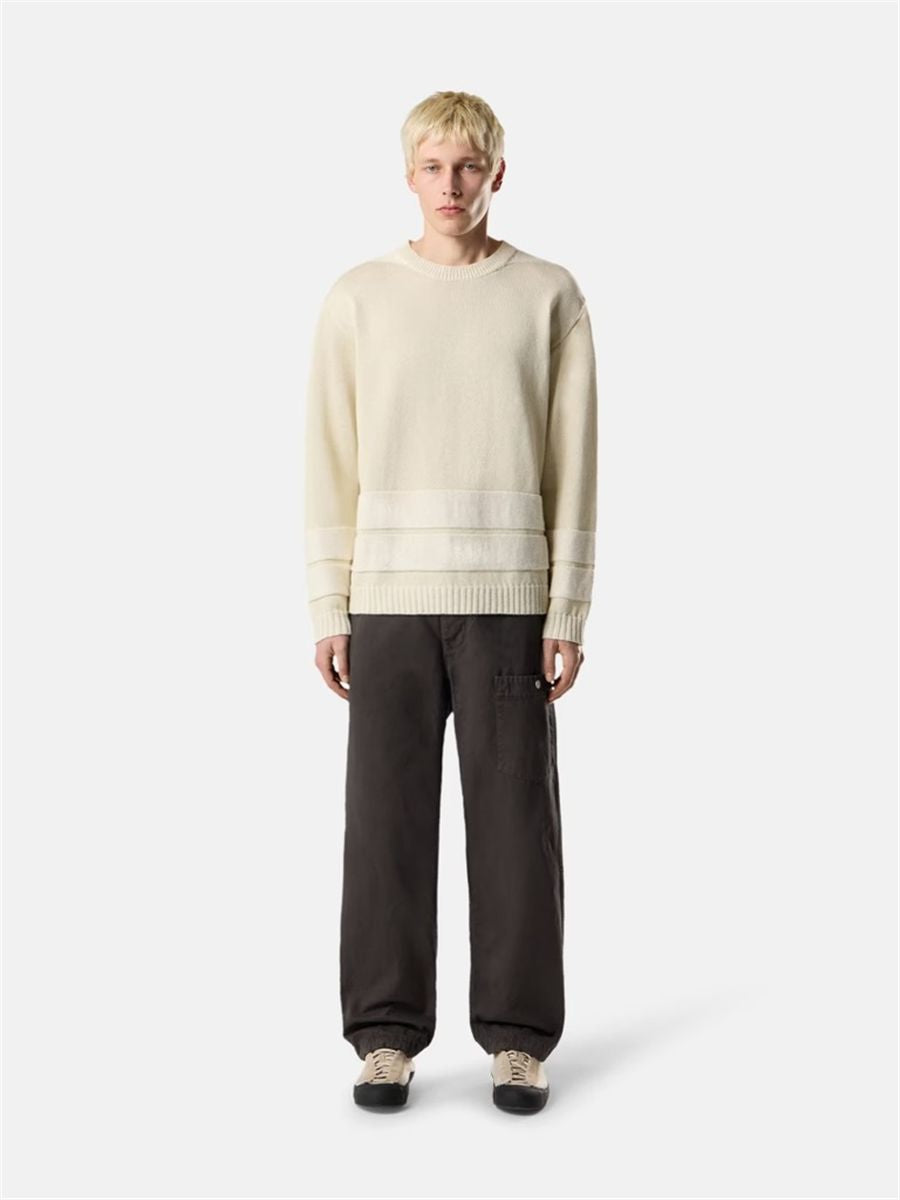 Oversized-fit crewneck jumper with stone island marina print-STONE ISLAND-Verso