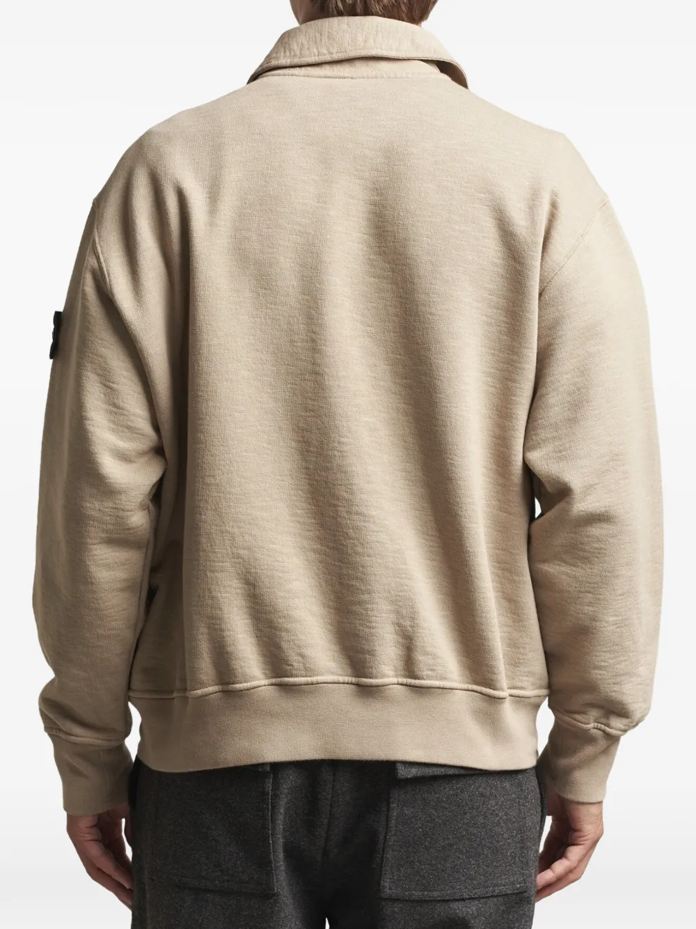 Oversized-fit crewneck sweatshirt with button fastening-STONE ISLAND-Verso