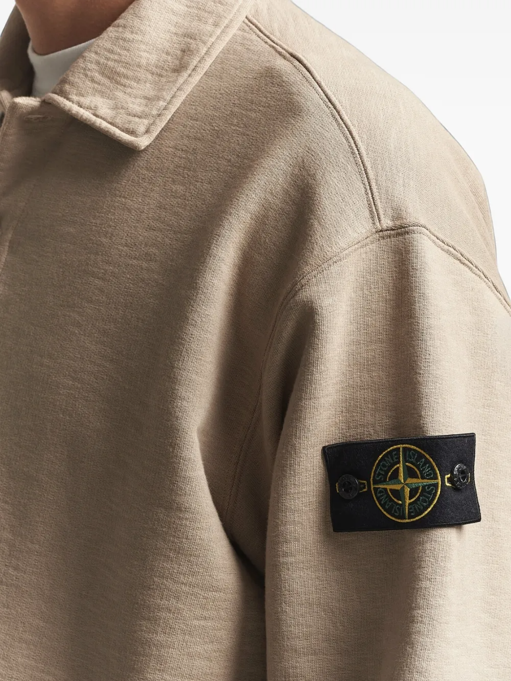 Oversized-fit crewneck sweatshirt with button fastening-STONE ISLAND-Verso