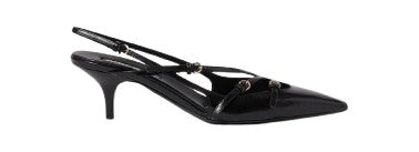 BRUSHED LEATHER SLINGBACKS WITH BUCKLES MIU MIU