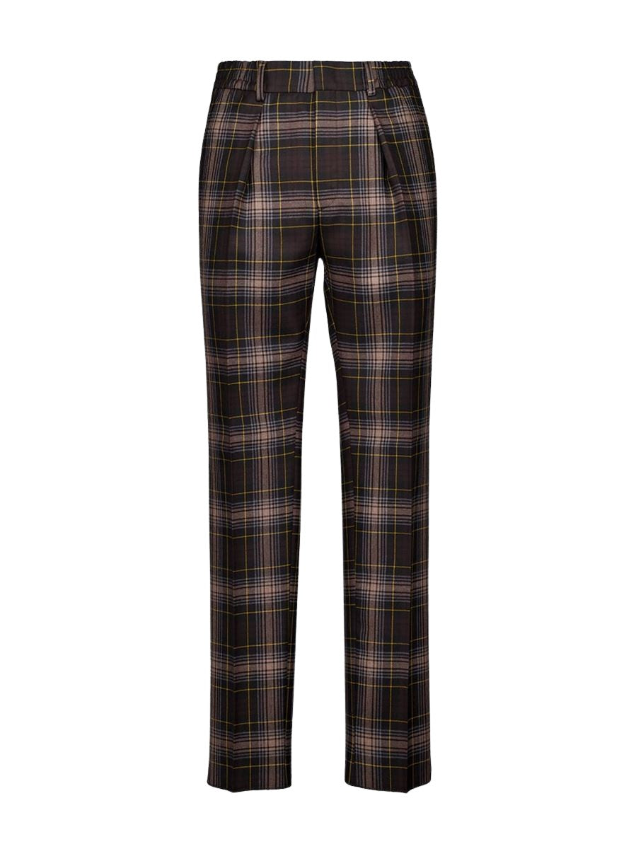 BROWN TARTAN TROUSERS