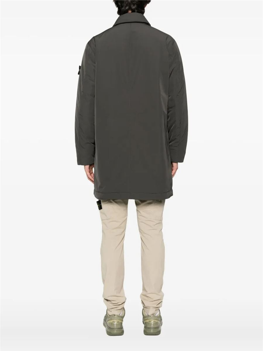 Padded car coat with anti-drop and snap pockets-STONE ISLAND-Verso
