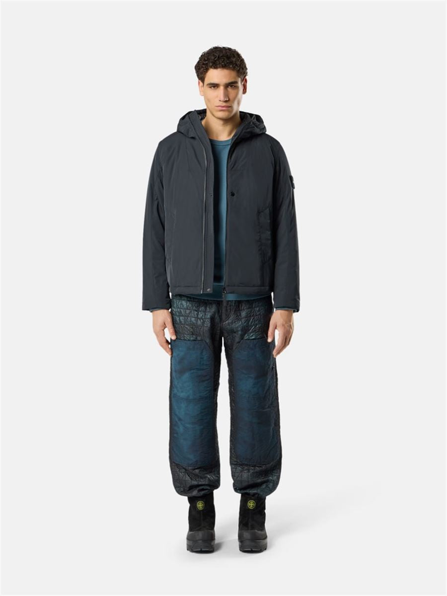 Padded hooded jacket with anti-drop and snap pockets-STONE ISLAND-Verso